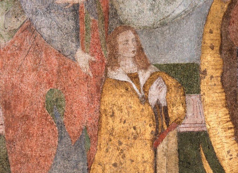 Jindřich IV. z Hradce zpodobněný v kapli Panny Marie ve Španělském křídle.