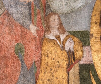Jindřich IV. z Hradce zpodobněný v kapli Panny Marie ve Španělském křídle.
